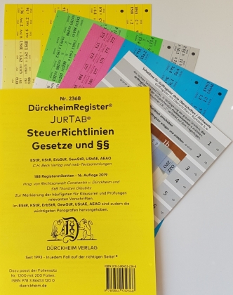 DürckheimRegister® STEUERRICHTLINIEN 2022 Gesetze und §§, ohne Stichworte