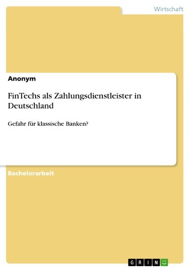 FinTechs als Zahlungsdienstleister in Deutschland main product photo