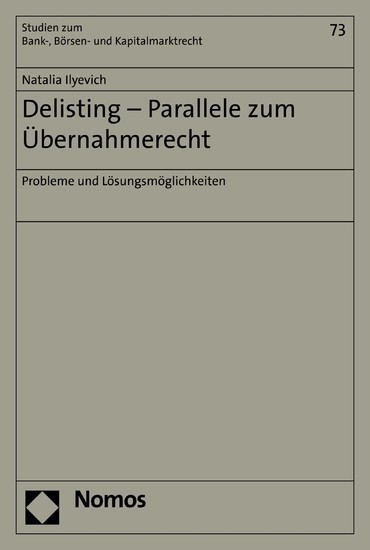 Delisting - Parallele zum Übernahmerecht main product photo