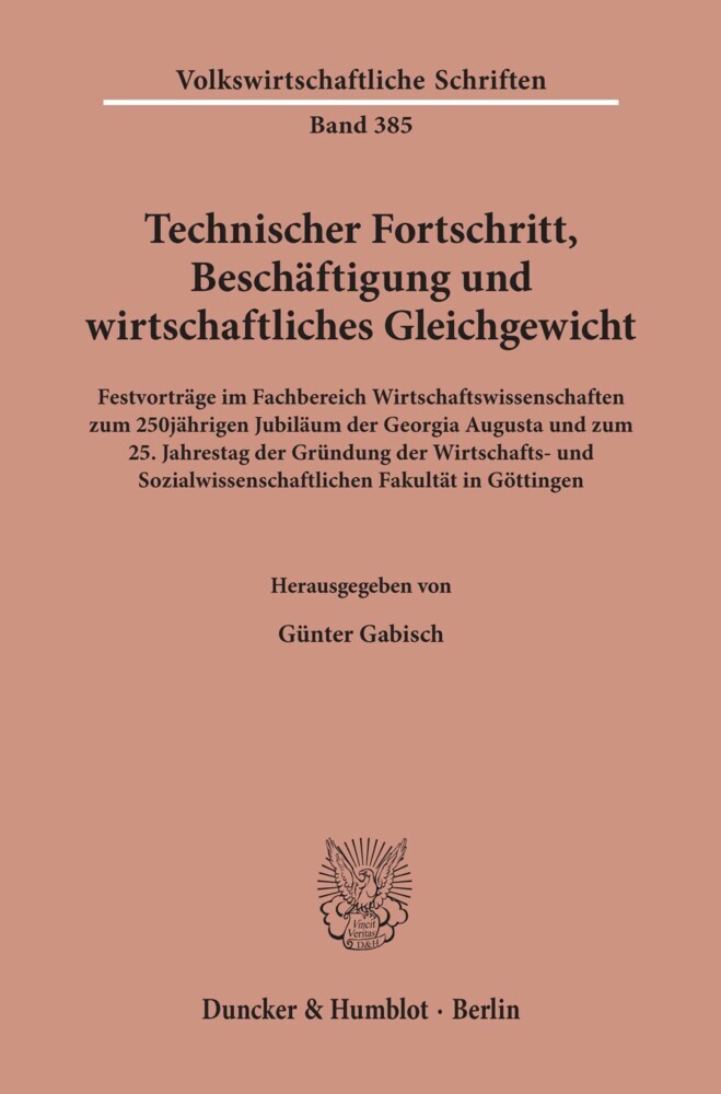 Technischer Fortschritt, Beschäftigung und wirtschaftliches Gleichgewicht. main product photo