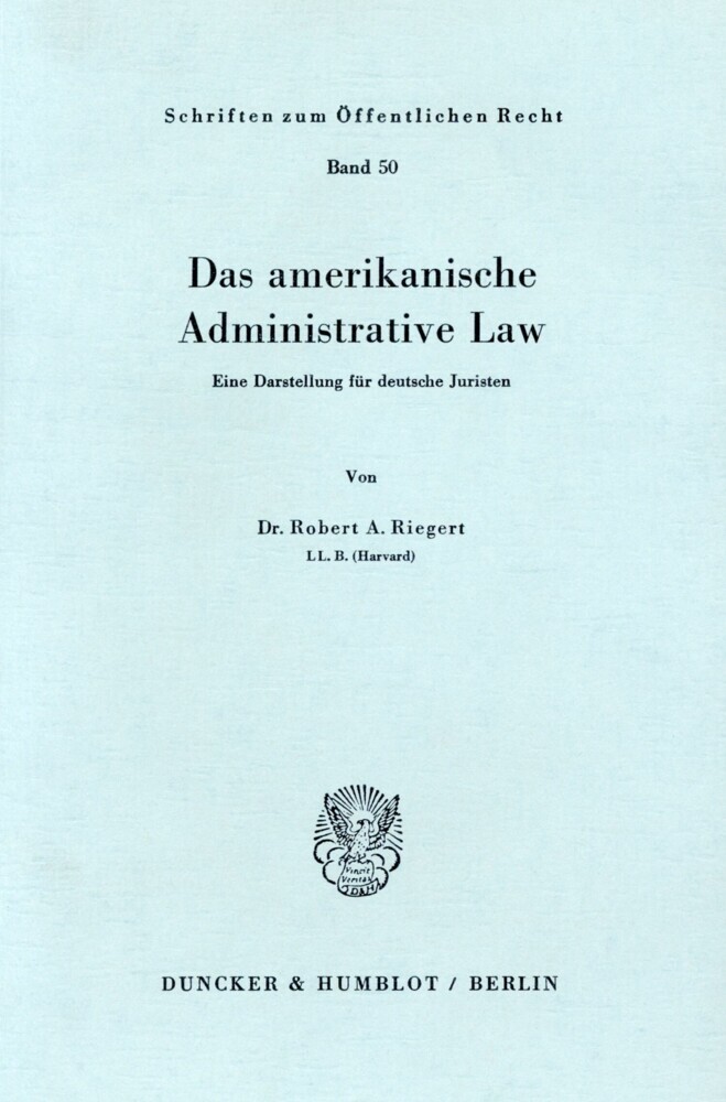 Das amerikanische Administrative Law. main product photo