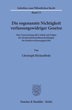 Die sogenannte Nichtigkeit verfassungswidriger Gesetze.