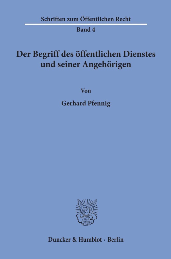 Der Begriff des öffentlichen Dienstes und seiner Angehörigen. main product photo