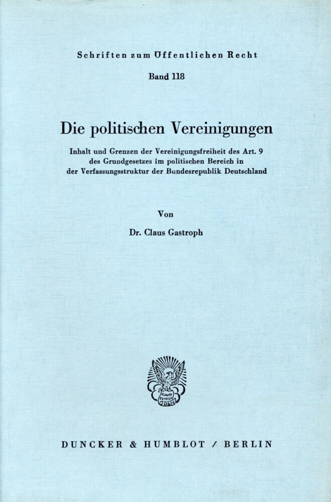 Die politischen Vereinigungen. main product photo
