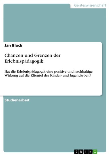Chancen und Grenzen der Erlebnispädagogik main product photo