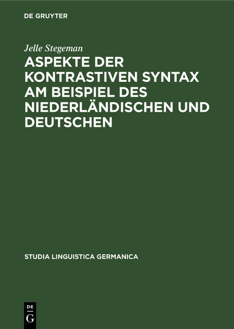 Aspekte der kontrastiven Syntax am Beispiel des Niederländischen und Deutschen main product photo