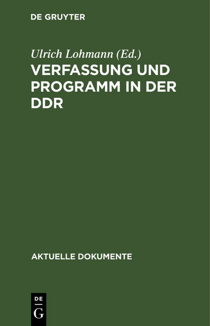 Verfassung und Programm in der DDR main product photo