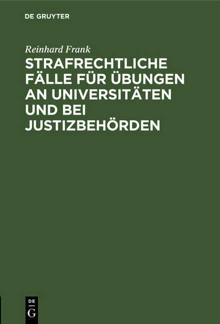 Strafrechtliche Fälle für Übungen an Universitäten und bei Justizbehörden main product photo