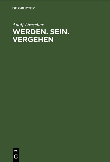 Werden. Sein. Vergehen main product photo