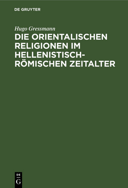 Die orientalischen Religionen im hellenistisch-römischen Zeitalter main product photo