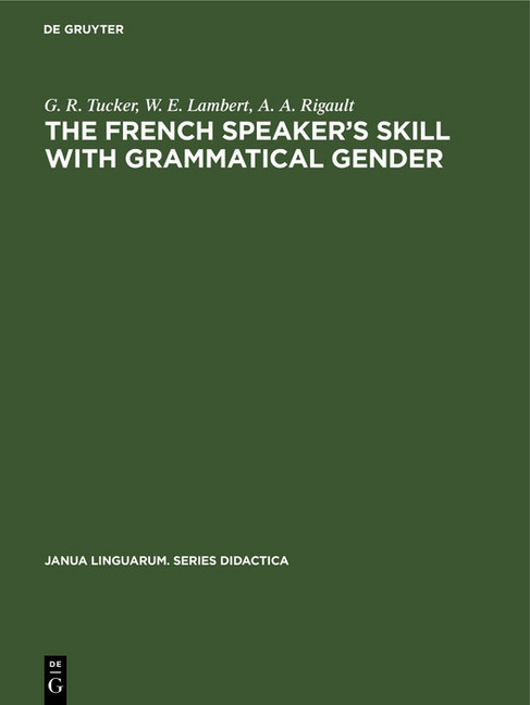 The French Speaker's Skill with Grammatical Gender main product photo