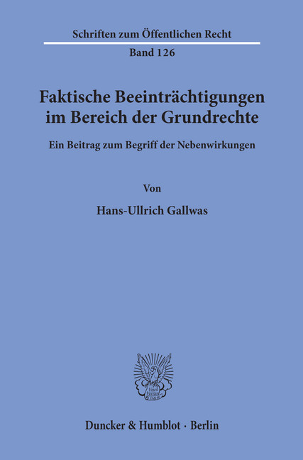 Faktische Beeinträchtigungen im Bereich der Grundrechte. main product photo