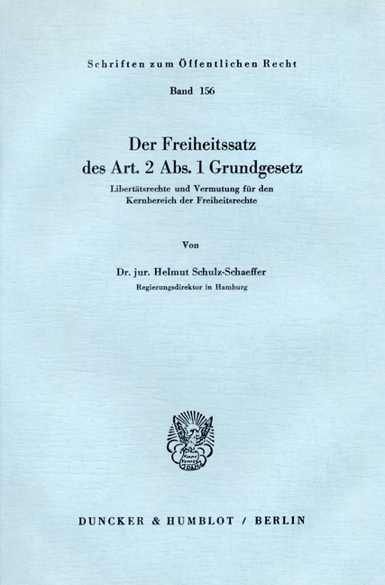 Der Freiheitssatz des Art. 2 Abs. 1 Grundgesetz. main product photo