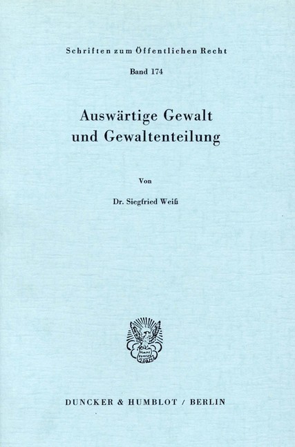 Auswärtige Gewalt und Gewaltenteilung. main product photo