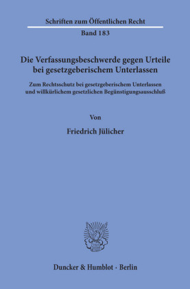 Die Verfassungsbeschwerde gegen Urteile bei gesetzgeberischem Unterlassen.