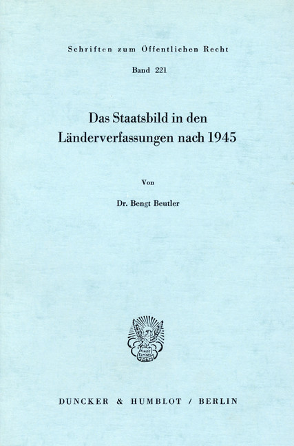 Das Staatsbild in den Länderverfassungen nach 1945. main product photo