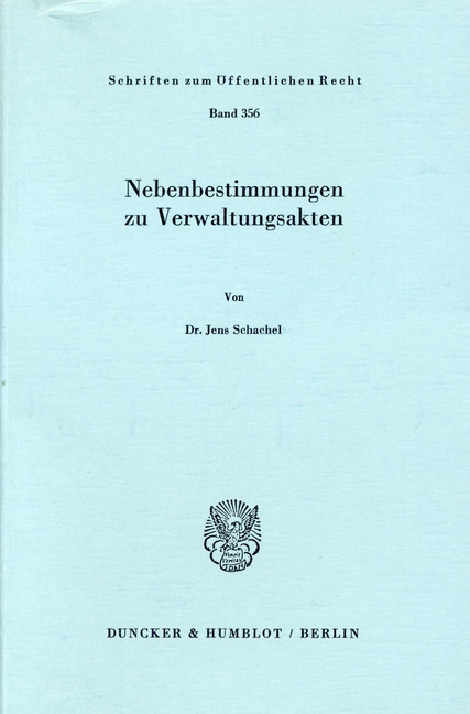 Nebenbestimmungen zu Verwaltungsakten. main product photo