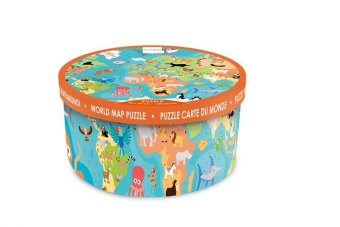 Weltkarte mit Tieren (Kinderpuzzle)