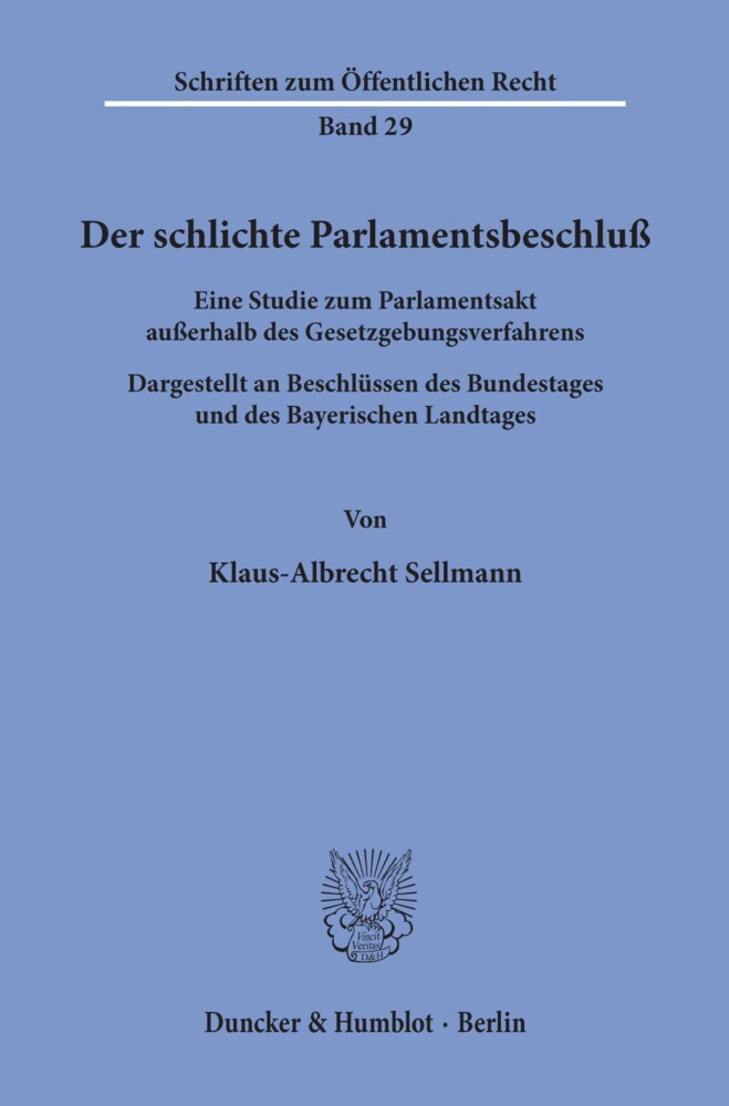 Der schlichte Parlamentsbeschluß. main product photo