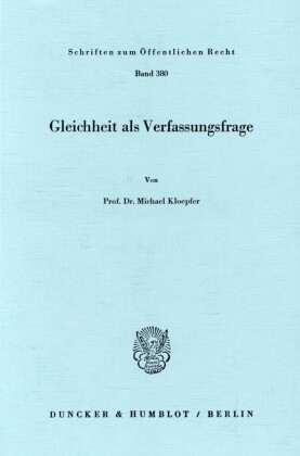 Gleichheit als Verfassungsfrage.