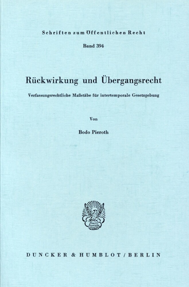 Rückwirkung und Übergangsrecht. main product photo