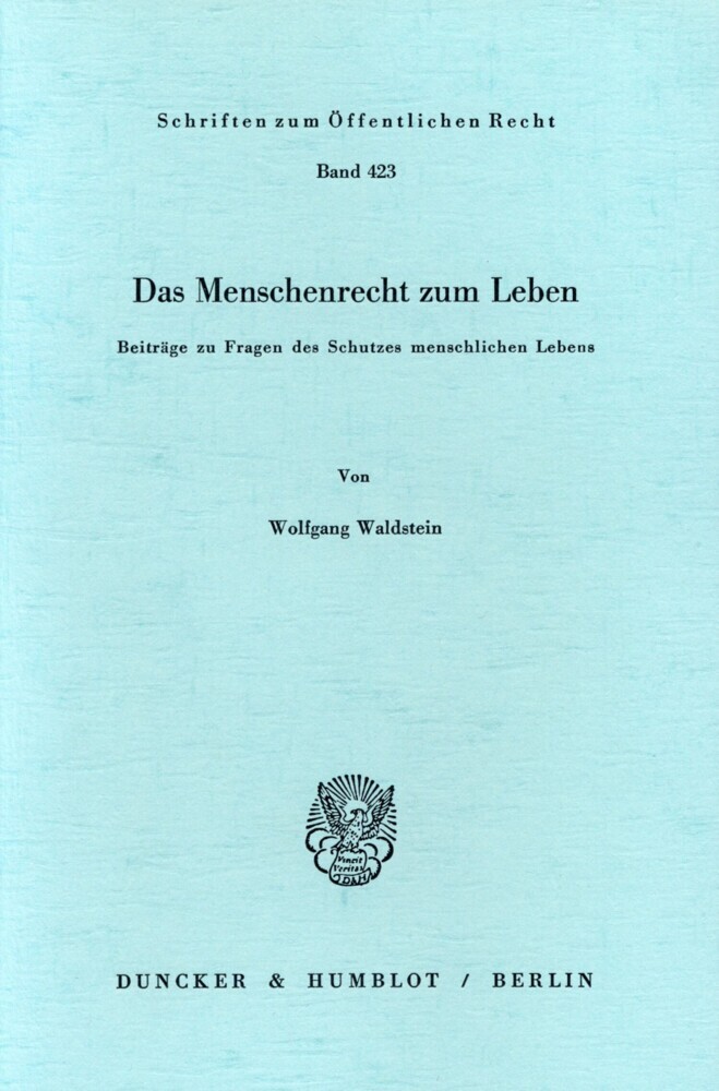 Das Menschenrecht zum Leben. main product photo