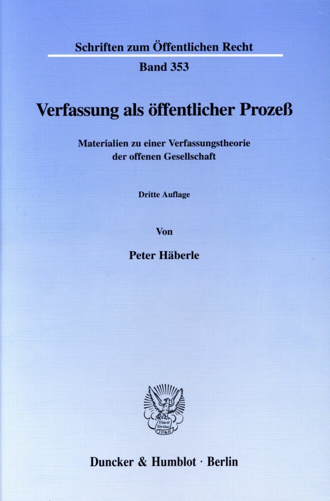Verfassung als öffentlicher Prozeß. main product photo