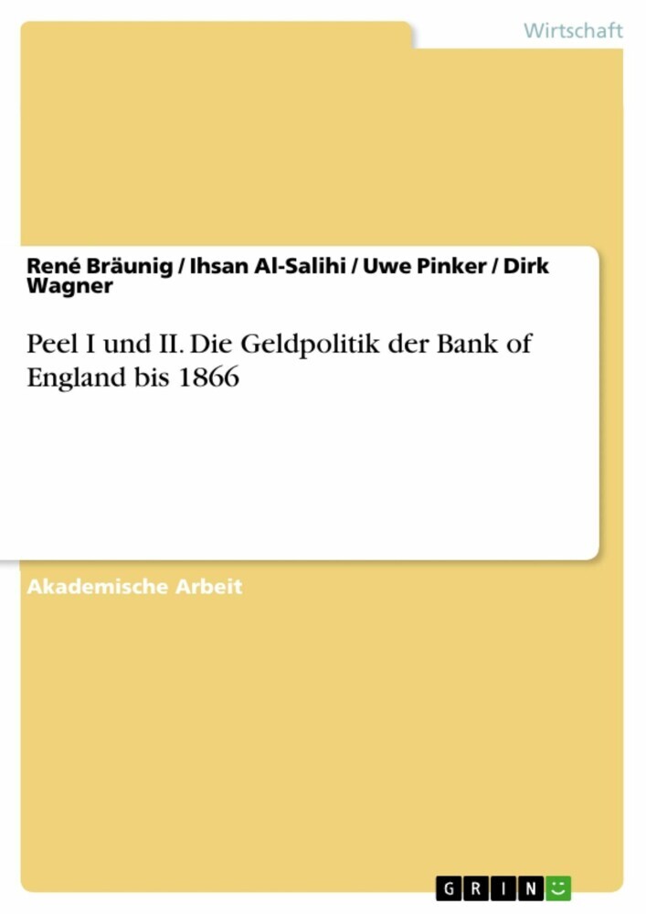 Peel I und II. Die Geldpolitik der Bank of England bis 1866 main product photo