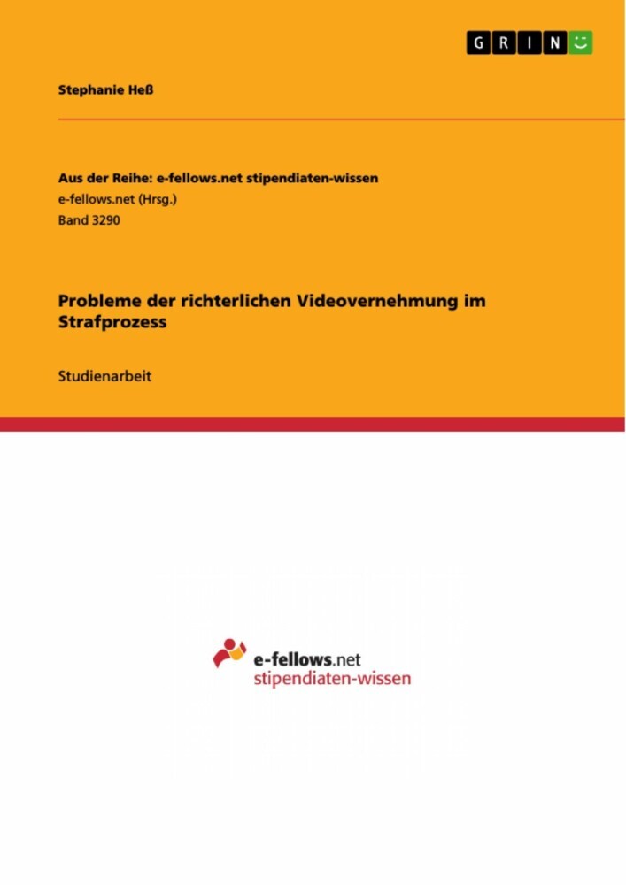 Probleme der richterlichen Videovernehmung im Strafprozess main product photo