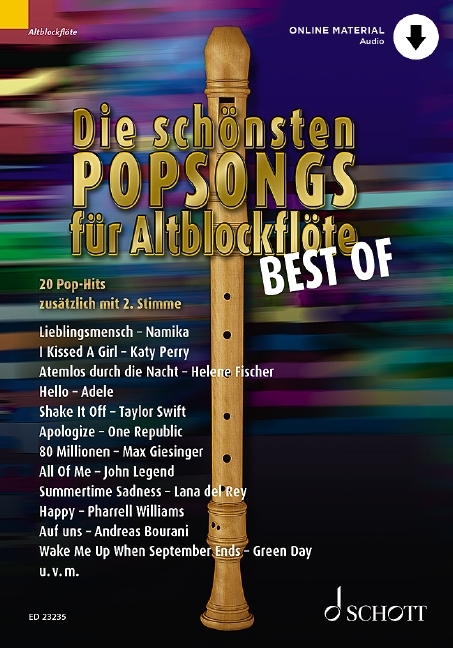 Die schönsten Popsongs für Alt-Blockflöte BEST OF main product photo