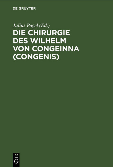Die Chirurgie des Wilhelm von Congeinna (Congenis) main product photo