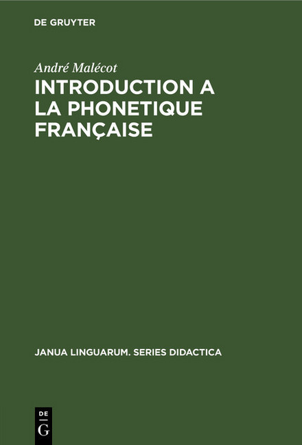Introduction a la Phonetique Française main product photo