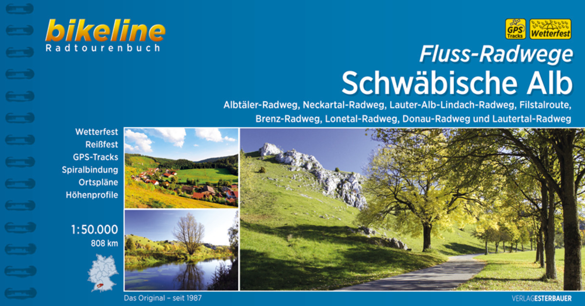 Bikeline Radtourenbuch Fluss-Radwege Schwäbische Alb main product photo