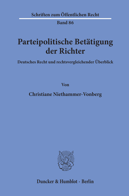 Parteipolitische Betätigung der Richter. main product photo