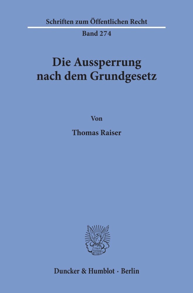 Die Aussperrung nach dem Grundgesetz. main product photo