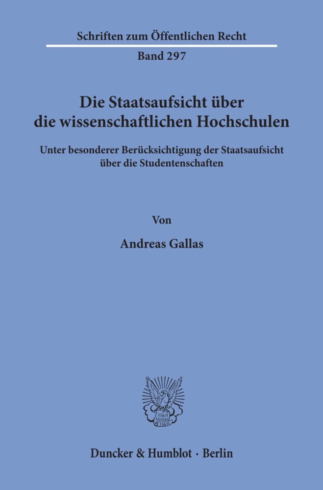 Die Staatsaufsicht über die wissenschaftlichen Hochschulen main product photo