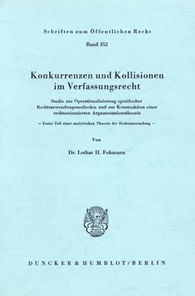 Konkurrenzen und Kollisionen im Verfassungsrecht.