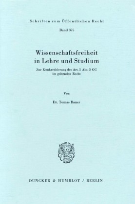 Wissenschaftsfreiheit in Lehre und Studium.