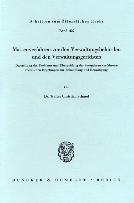 Massenverfahren vor den Verwaltungsbehörden und den Verwaltungsgerichten. main product photo