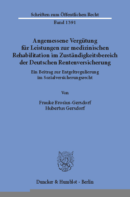 Angemessene Vergütung für Leistungen zur medizinischen Rehabilitation im Zuständigkeitsbereich der Deutschen Rentenversicherung. main product photo