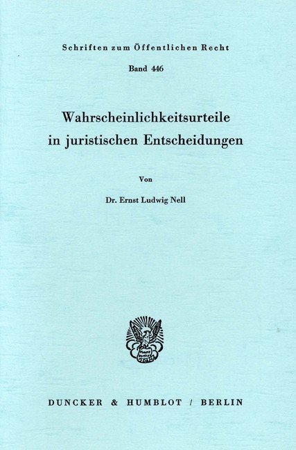 Wahrscheinlichkeitsurteile in juristischen Entscheidungen. main product photo