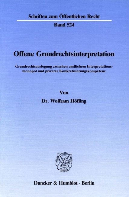 Offene Grundrechtsinterpretation. main product photo