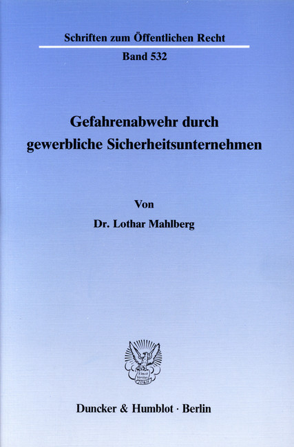 Gefahrenabwehr durch gewerbliche Sicherheitsunternehmen. main product photo