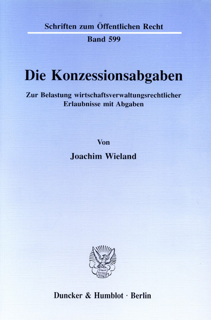 Die Konzessionsabgaben. main product photo