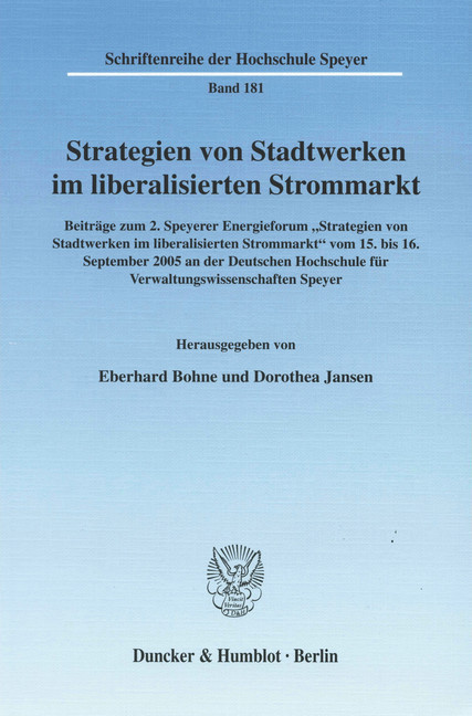 Strategien von Stadtwerken im liberalisierten Strommarkt. main product photo