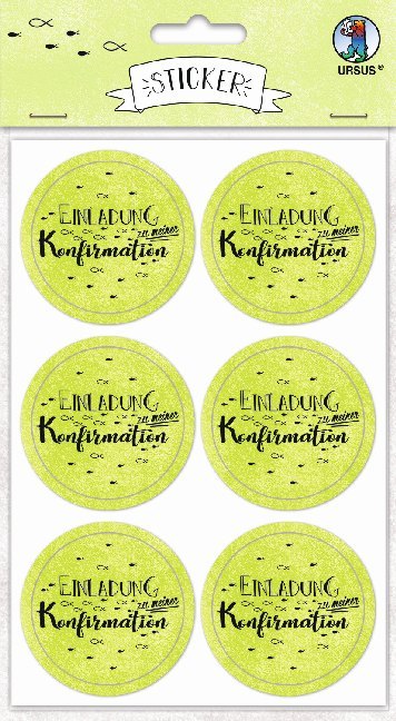 URSUS 24 Sticker "Einladung zu meiner Konfirmation", apfelgrün main product photo
