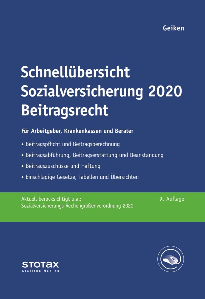 Schnellübersicht Sozialversicherung 2020 Beitragsrecht main product photo