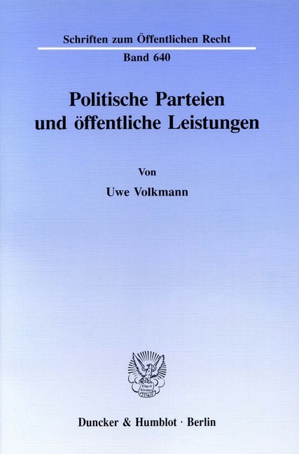 Politische Parteien und öffentliche Leistungen. main product photo