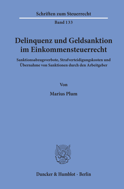 Delinquenz und Geldsanktion im Einkommensteuerrecht. main product photo