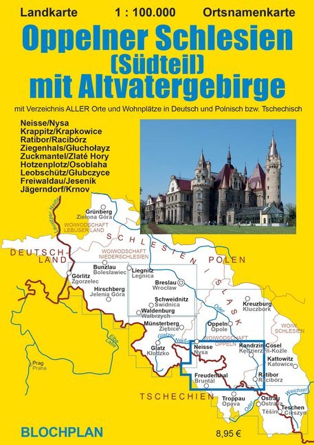 Landkarte Oppelner Schlesien (Südteil) mit Altvatergebirge main product photo